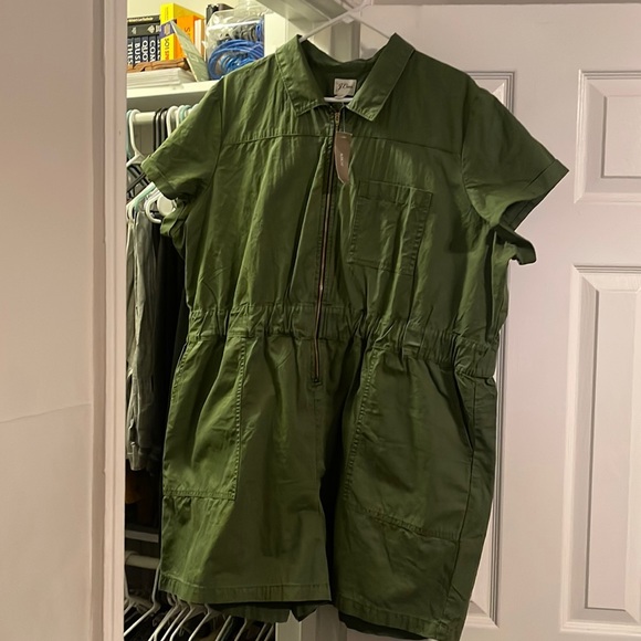 J Crew Army Green Romper - Picture 1 of 6
